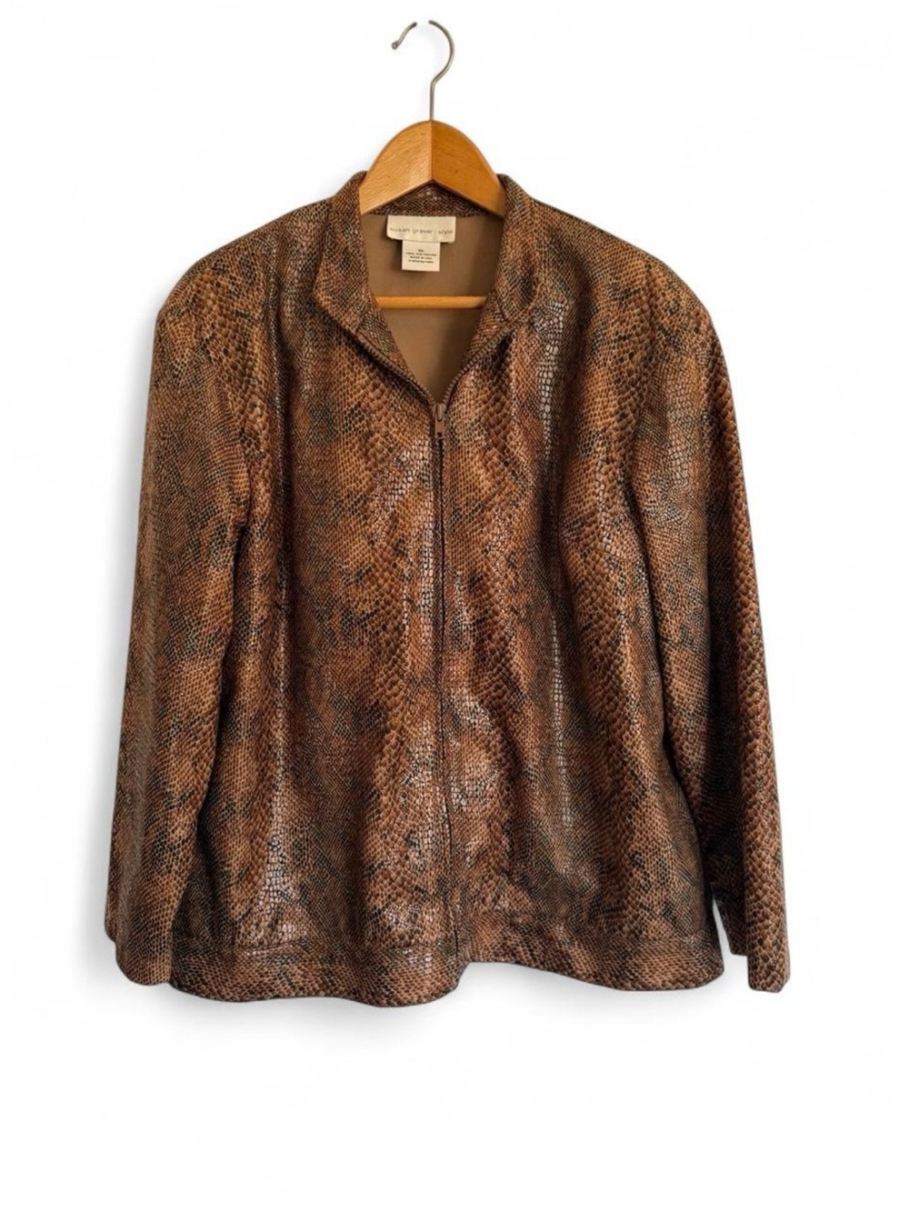 Susan Graver Snakeskin Python Jacket XL Mob Wife Rockstar Girlfriend Made in USA